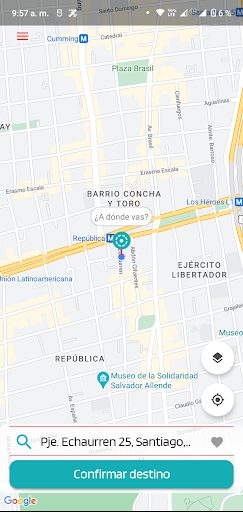 Android application eTaxi Chile screenshort