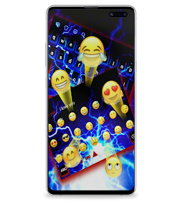 Captura de Pantalla 5 Blue Lightning Keyboard Theme android
