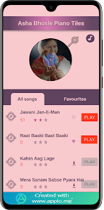 Asha Bhosle Piano Tiles 2.1.0 APK + Мод (Unlimited money) за Android