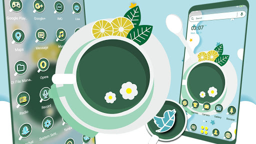 Android application Green Lemon Tea Theme screenshort
