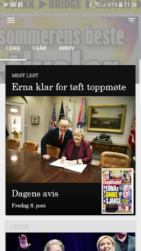 Android application Dagbladet Pluss screenshort
