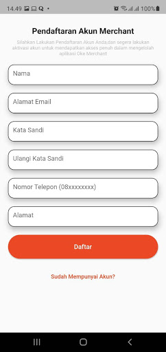 Oke Merchant Screen 2