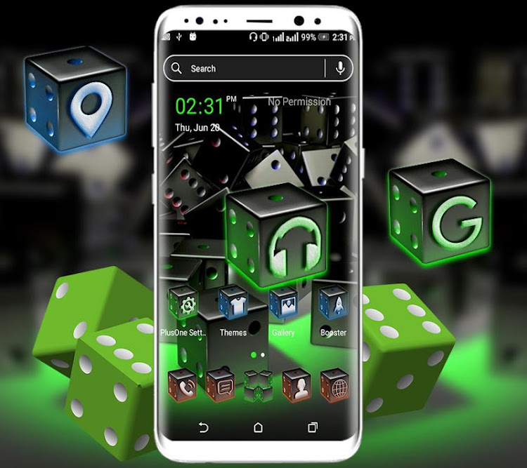 3D Dice Neon Launcher Theme - 2.5 - (Android)