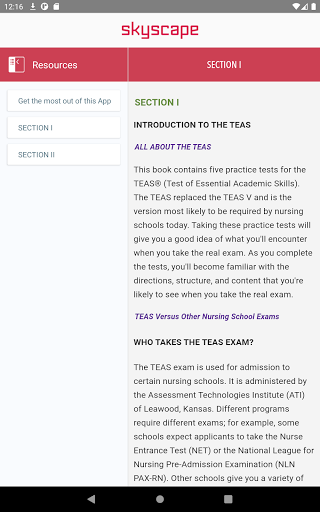 Screenshot of 5 TEAS Nursing School Entrance