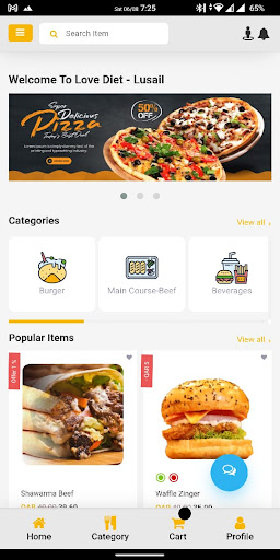 Android application Love Diet Food QA screenshort