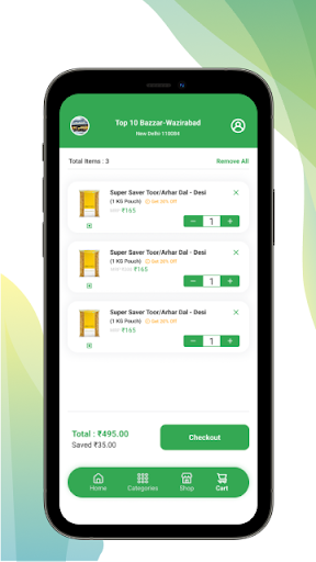 Android application Liefershop screenshort