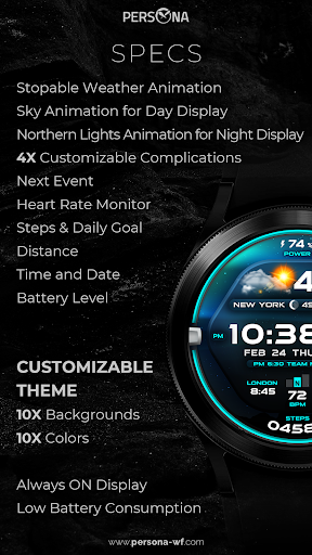 Weather Watch Face PER11 Guide Screen 2
