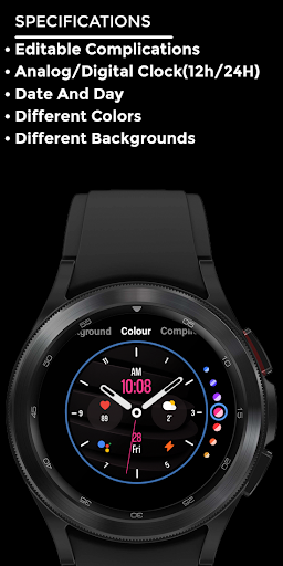 Nighty Minimal 08 - watch face screenshot 4