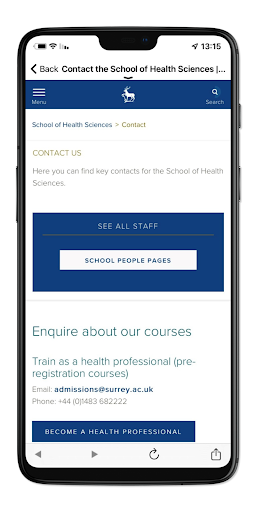 MySurrey Attendance Screen 2