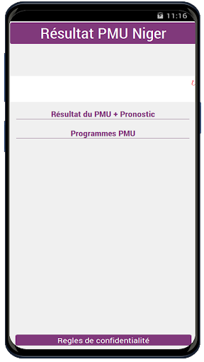 Android application Résultats PMU Lonani du Niger screenshort