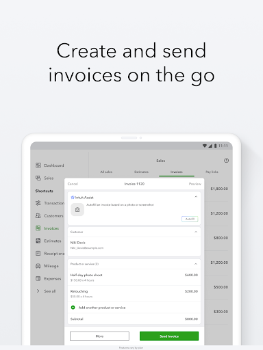 Screenshot of QuickBooks Online Accounting