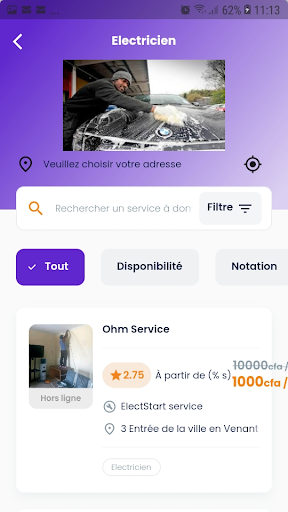 Android application Montechnicien screenshort
