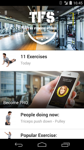 Android application The Fitness Studio screenshort