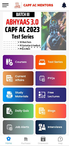 Android application CAPF AC MENTORS screenshort