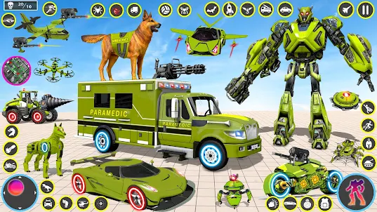 Army Ambulance Dog Robot Games