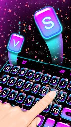 Glitter Star Sky Keyboard Background