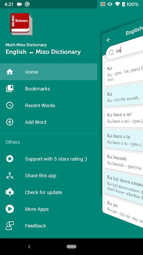 Android application English <=> Mizo Dictionary screenshort