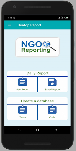 Android application NGO Reporting screenshort