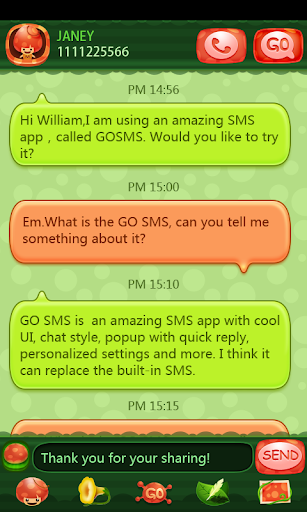 Android application GO SMS Pro Moji Theme screenshort