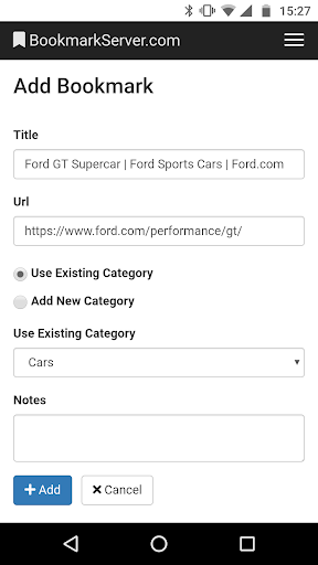 Bookmark Server Screen 3