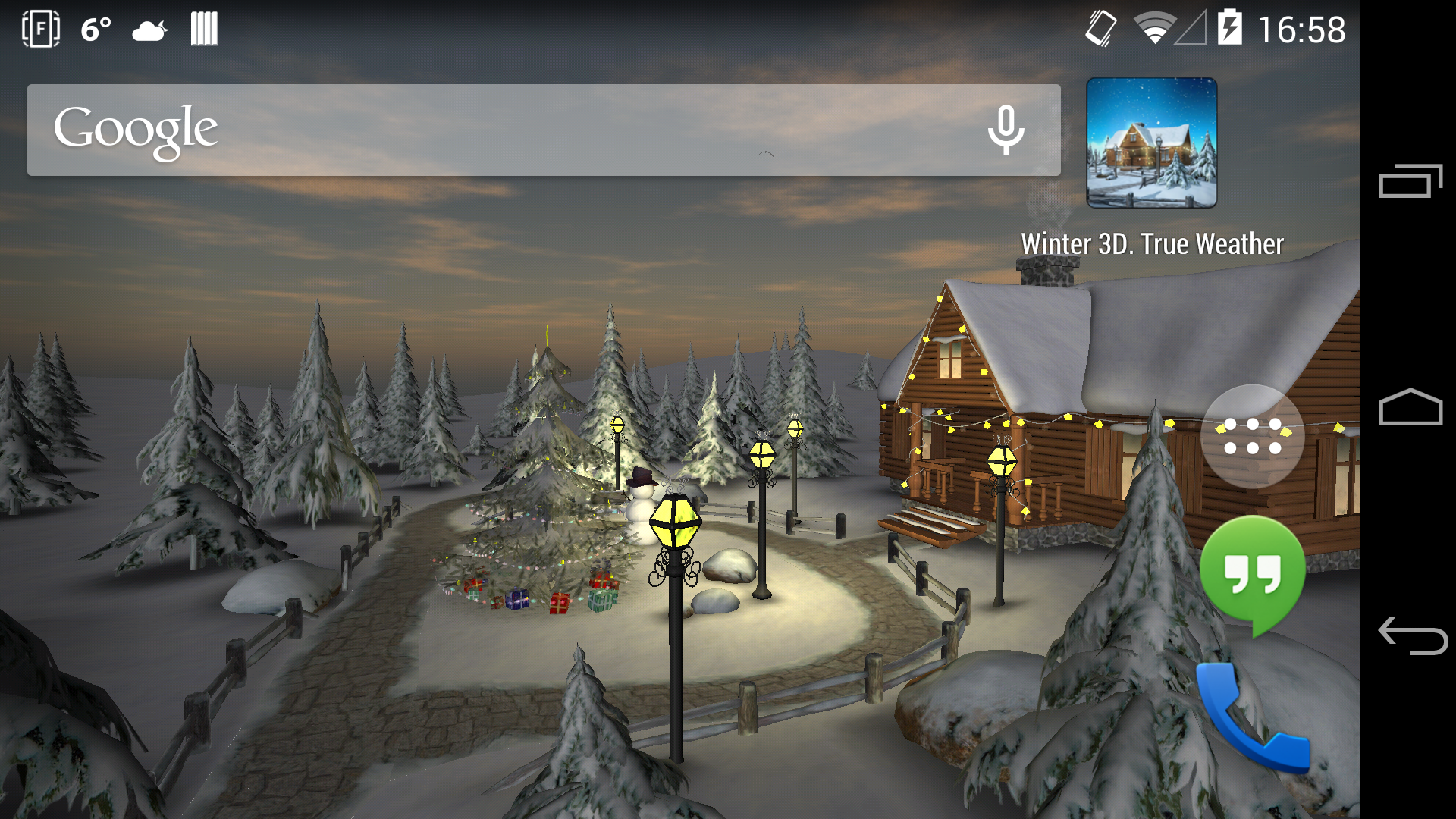 Android application Winter 3D, True Weather screenshort