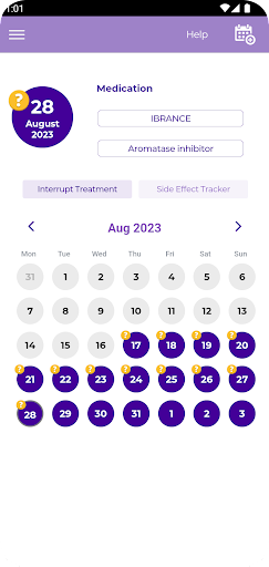 My IBRANCE Tracker Screen 2