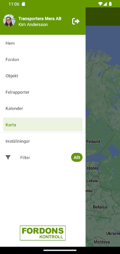 Android application Fordonskontroll 2 screenshort
