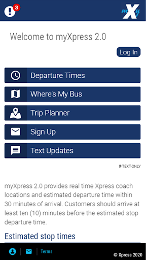 Android application myXpress 2.0 screenshort