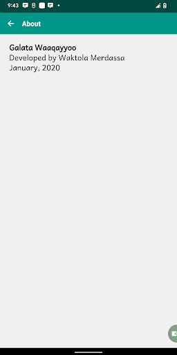 Android application Galata Waaqayyoo screenshort