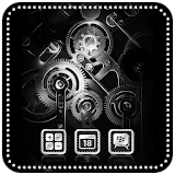 Black Silver Tech Gear icon