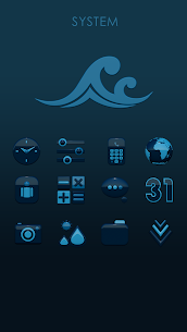 ICON PACK AQUA 3D blue black APK (Paid/Full) 3