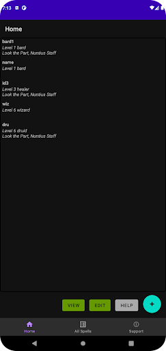 Android application Spellbook2 for Amtgard screenshort