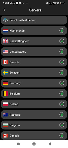 Android application buLovaShield VPN screenshort