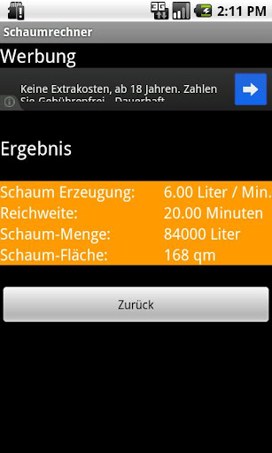 Feuerwehr Schaumrechner Screen 3