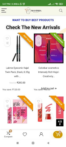 Mavisha Online Shopping App Screen 2