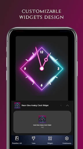 Neon Glow Analog Clock Widget Screen 2