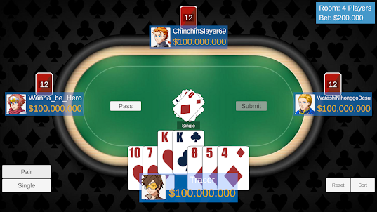 Pusoy Dos Offline Poker Carte