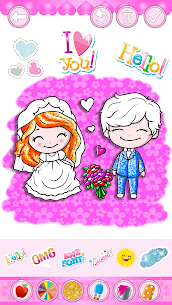 Glitter Bride and Groom Coloring Pages For Kids 2