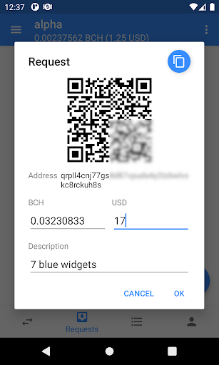 Electron Cash wallet for BCH Screen 3