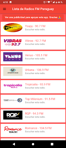Radios Paraguay Screen 3