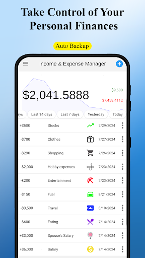 Android application Income & Expense Manager screenshort