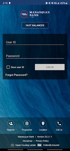 Android application Manasquan Bank Mobile screenshort