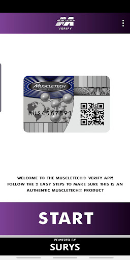 Android application MuscleTech® Verify screenshort