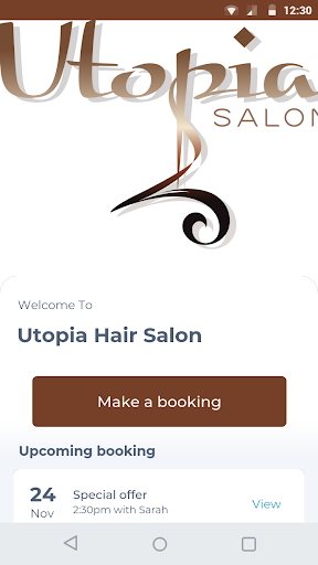 Android application Utopia Hair Salon screenshort