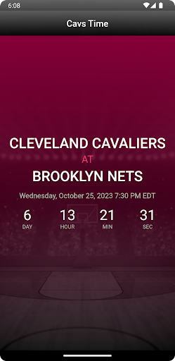 Android application Cavs Time screenshort