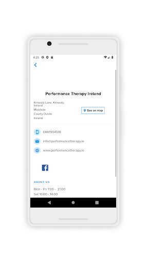 Android application Performance Therapy Ireland screenshort