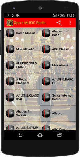 Android application Opera MUSIC Radio screenshort