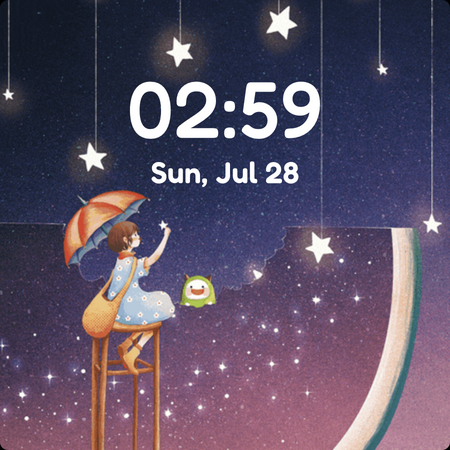 Summer Night Gif Watch Face Screen 3