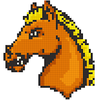 Horse Color by Number-Pixel Art Draw Coloring Book