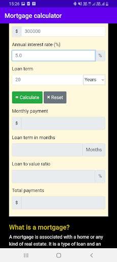 Mortgage Calculator Screen 3
